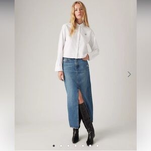 Levi’s Ankle Column Skirt Medium Wash